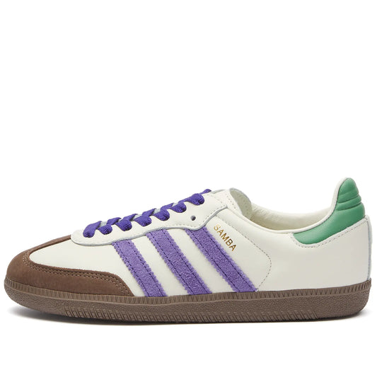 adidas Samba OG - Off White/Purple/Green - The Omocha Story