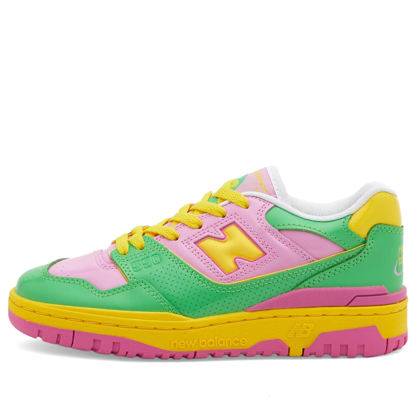 New Balance 550 Y2K Patent Leather Pack - Pink/Green - The Omocha Story