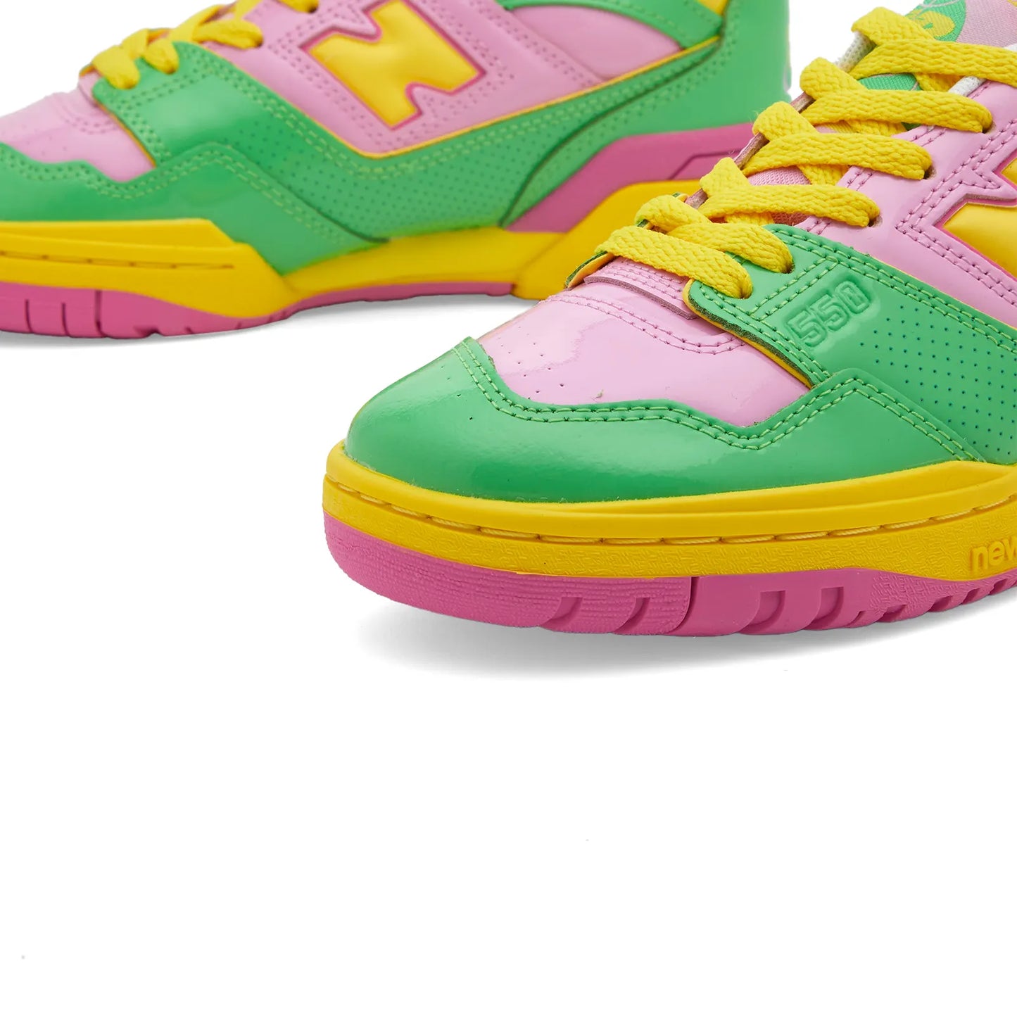 New Balance 550 Y2K Patent Leather Pack - Pink/Green - The Omocha Story