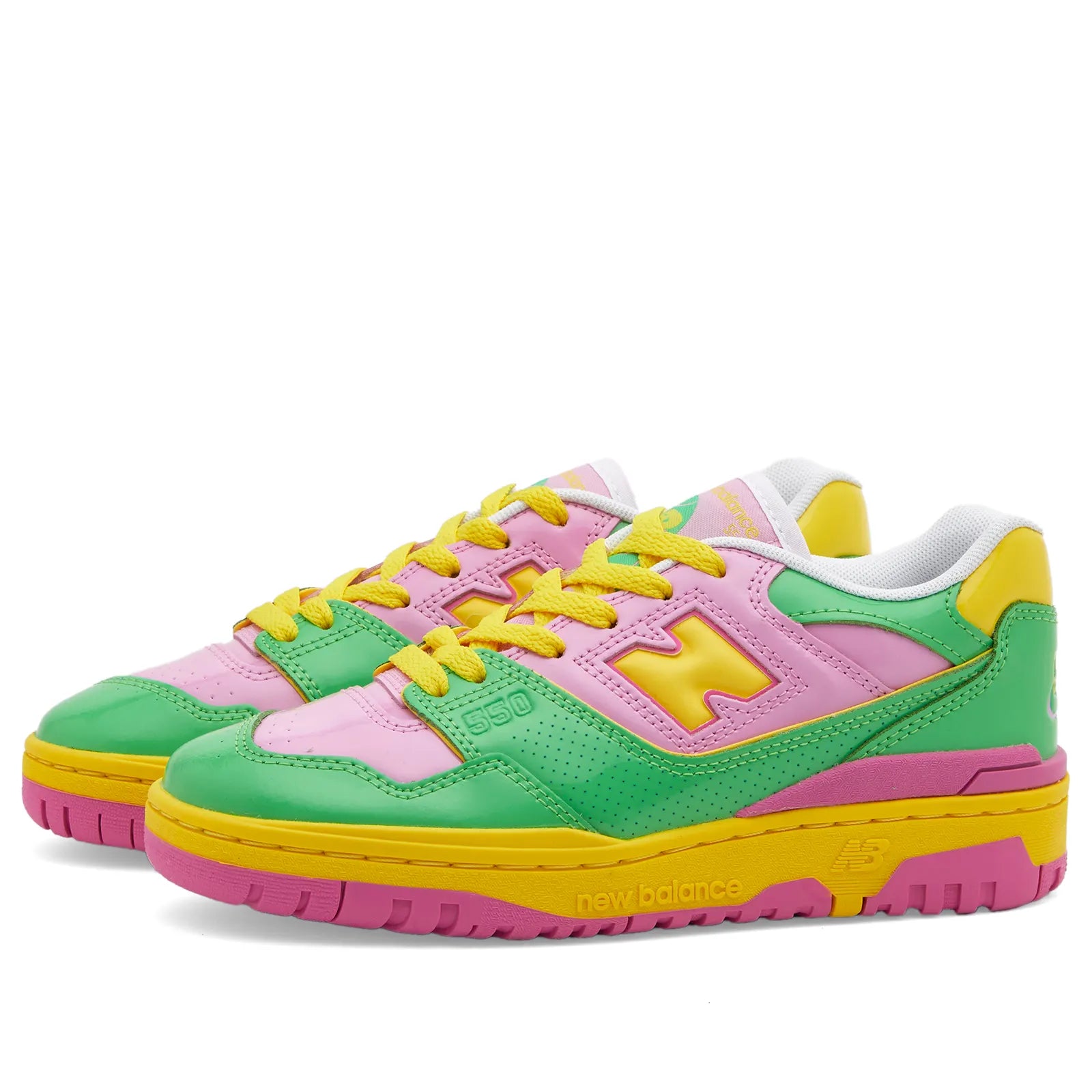 New Balance 550 Y2K Patent Leather Pack - Pink/Green - The Omocha Story